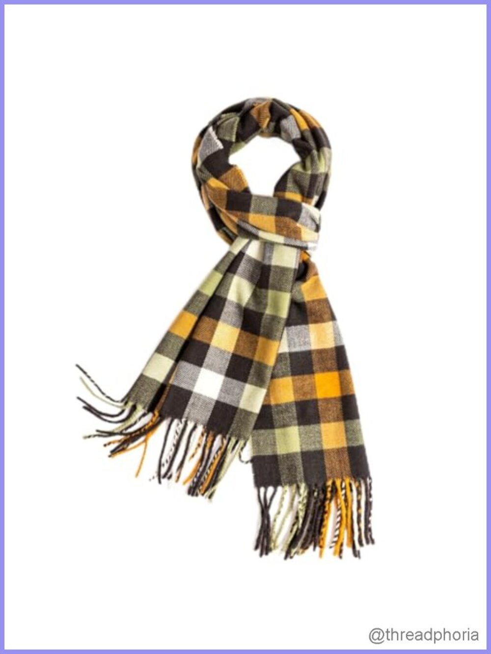 Classic Plaid Winter Scarf for Women Men Soft Acrylic